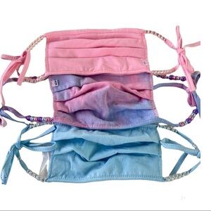 𝅺new Stoney Clover Lane Masks 3 masks pink blue purple tie dye rare adjustable